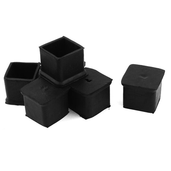 Unique Bargains 6 Pcs Antislip Rubber Square 30mm x 30mm Chair Foot Cover Table Furniture Leg Protector Balck