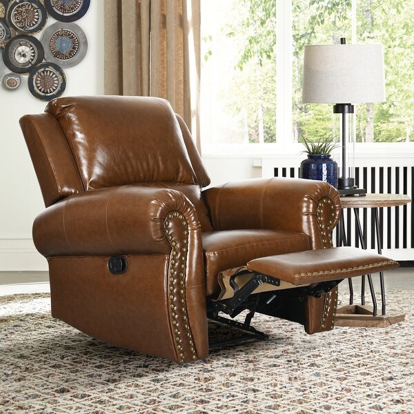 Traditional Classics Rolled Arm PU Leather Recliner Chair with