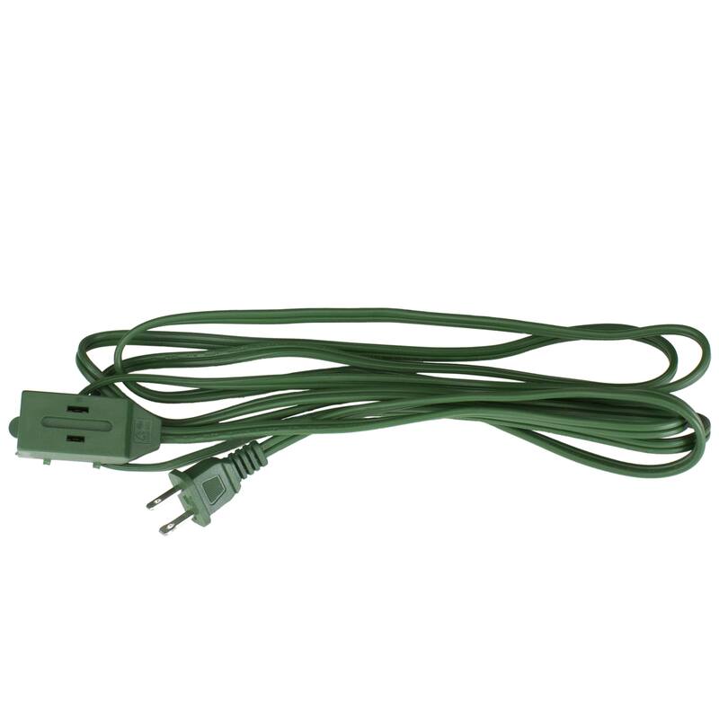 9' Indoor Power Extension Cord with 3-Outlets and Safety Lock - Green