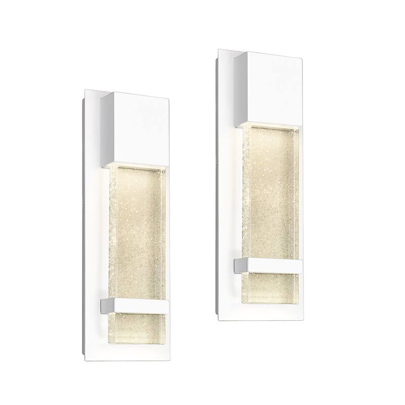 Modern Wall Sconces Set of Two, LED Wall Lights with Bubble Glass