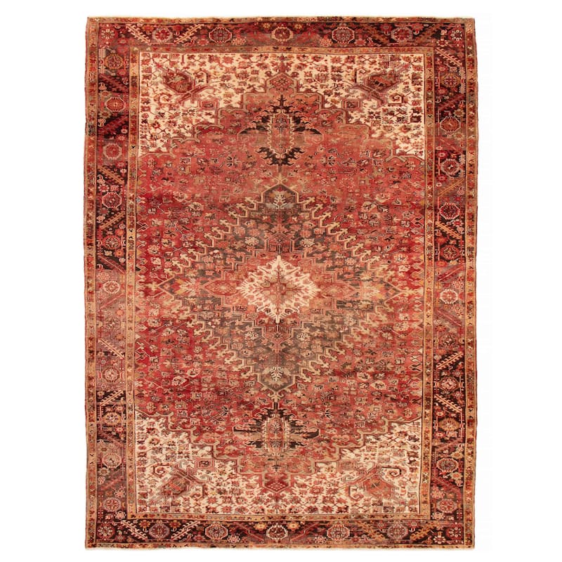 ECARPETGALLERY Hand-knotted Sarabi Red Wool Rug - 9'11 x 13'5 - Red - 9'11 x 13'5