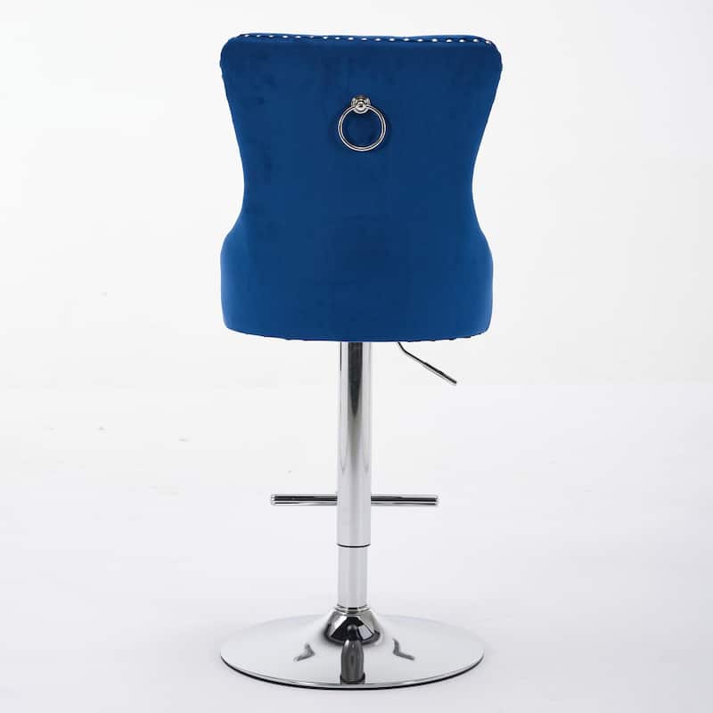 Upholstered Swivel Barstools Side Chair Set of 2
