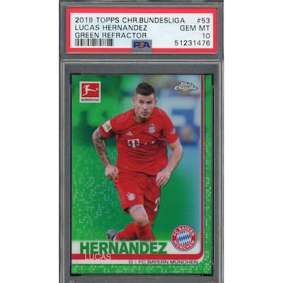 Lucas Hernandez 2019 Topps Chrome Bundesliga Green Refractor Card PSA 10 /99 - 8'6" x 11'6"