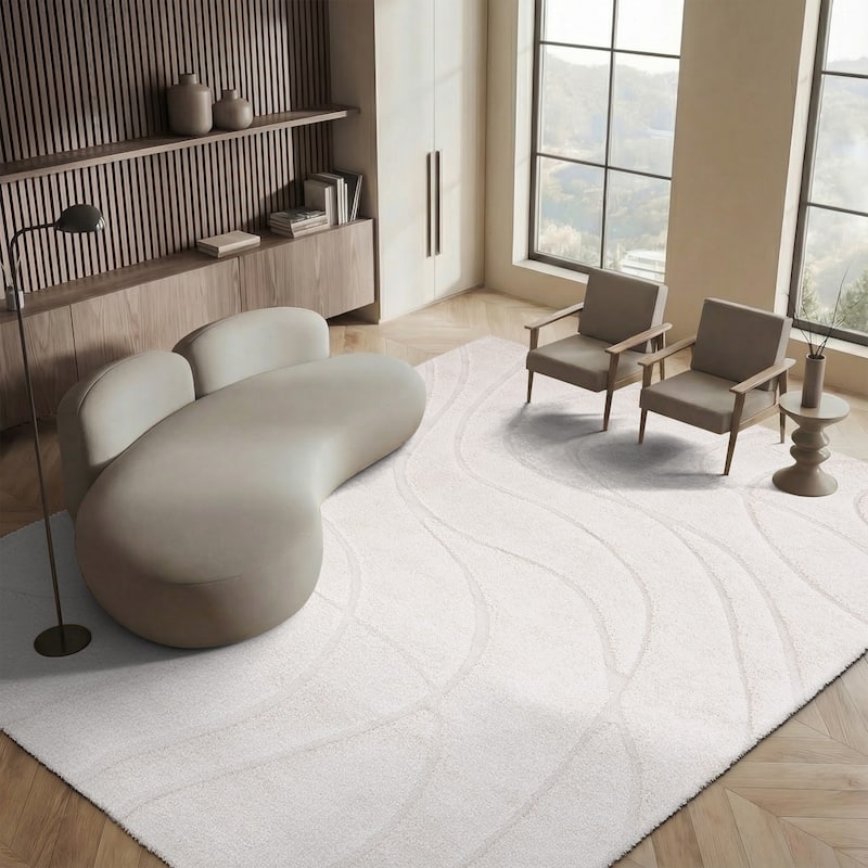 SAFAVIEH Florida Shag Staka Abstract Waves 1.2-inch Area Rug