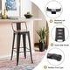 preview thumbnail 14 of 41, Bar Stools With Back set of 4 Industrial Metal Barstools with Wooden Seats