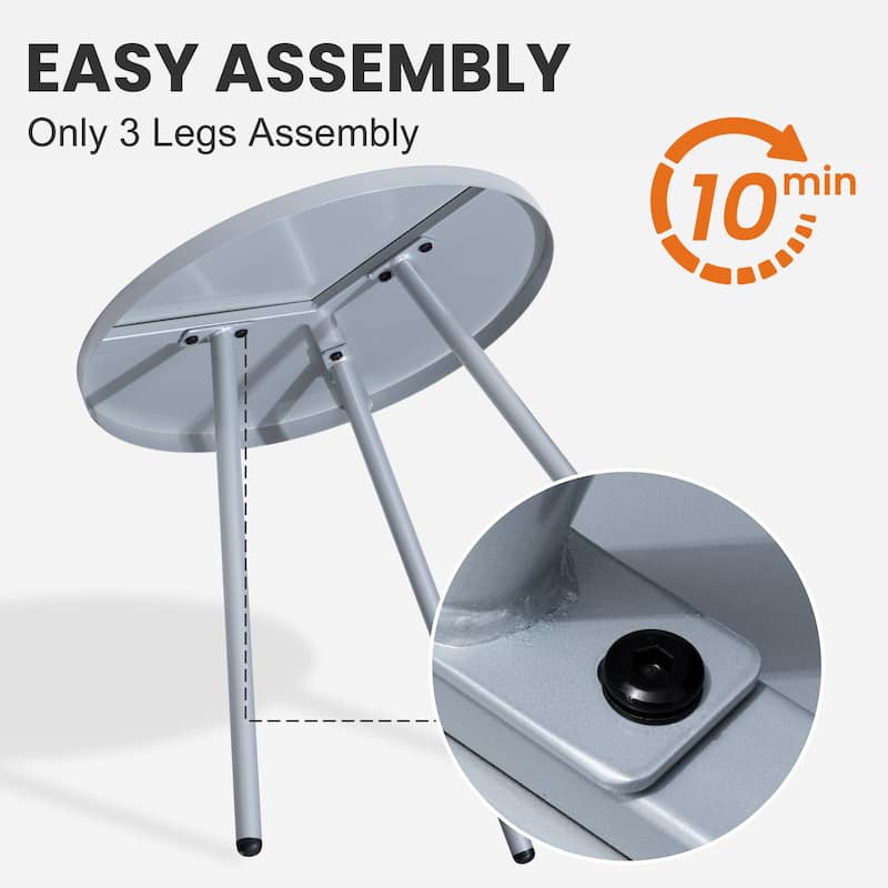 Crestlive Products Outdoor L-Shaped Patio Bar Table Pub Table Dining Table