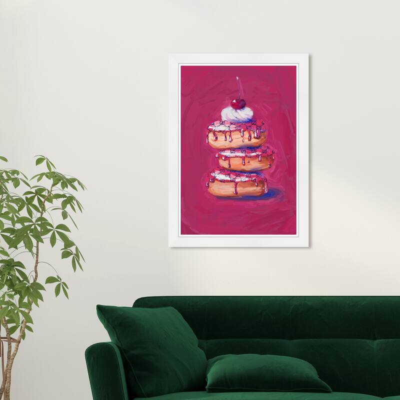 Wynwood Studio Cherry Topped Stack Framed Trendy Fashion Kitchen Art Prints