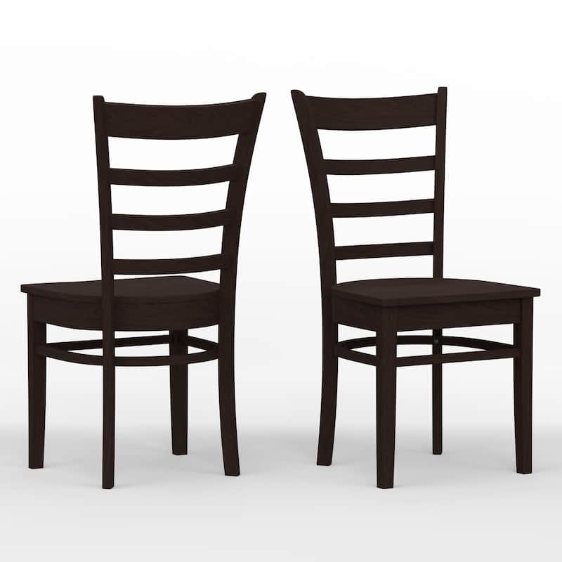5-Piece Dining Set, 48" Rectangle Wood Table and Slat Back Chairs