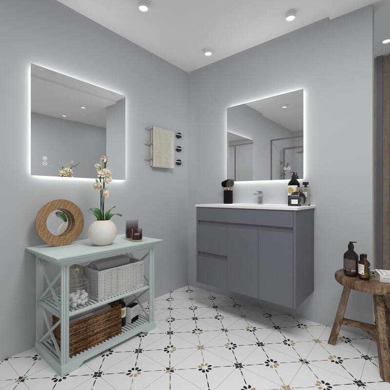 CB HOME LED Bathroom Mirror, Lighted Wall Mounted Vanity Mirror, Anti-fog, Backlit, Dimmable, Frameless, Horizontally/Vertically