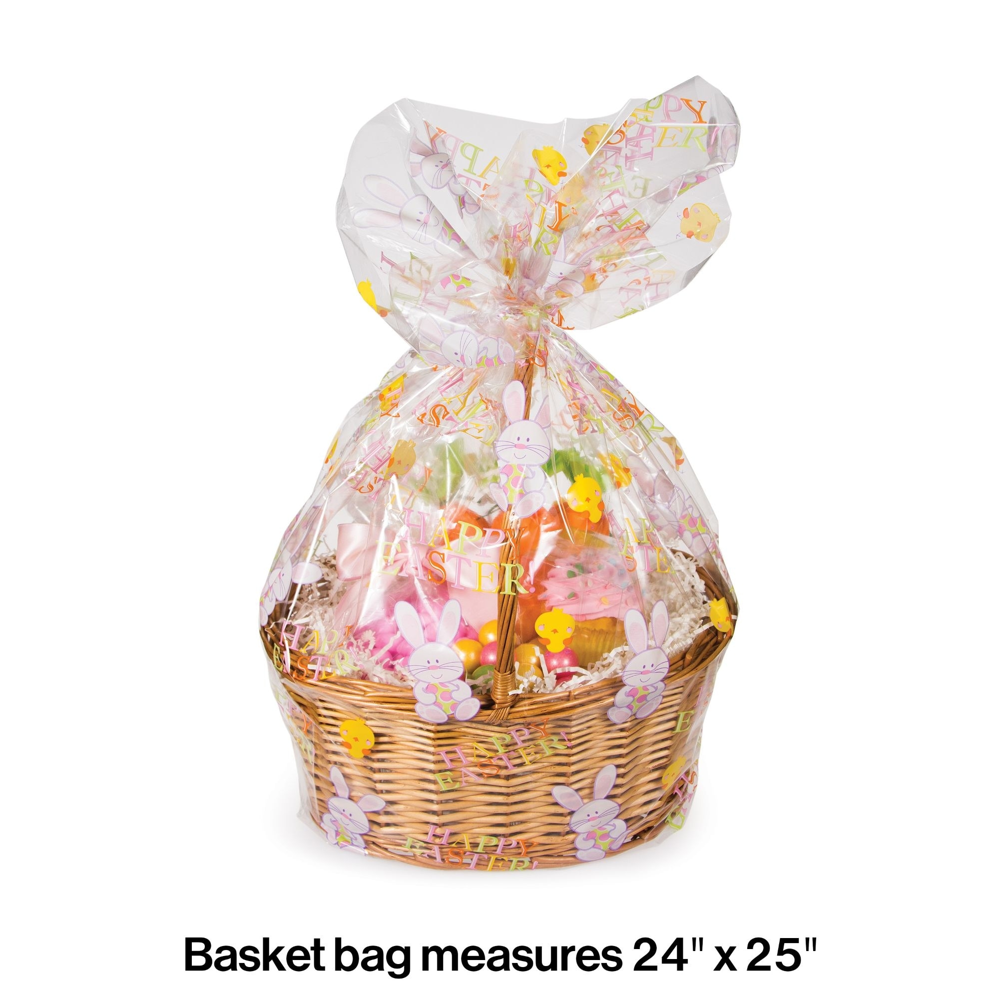 Clear Cello Basket Bag 24in x 25in