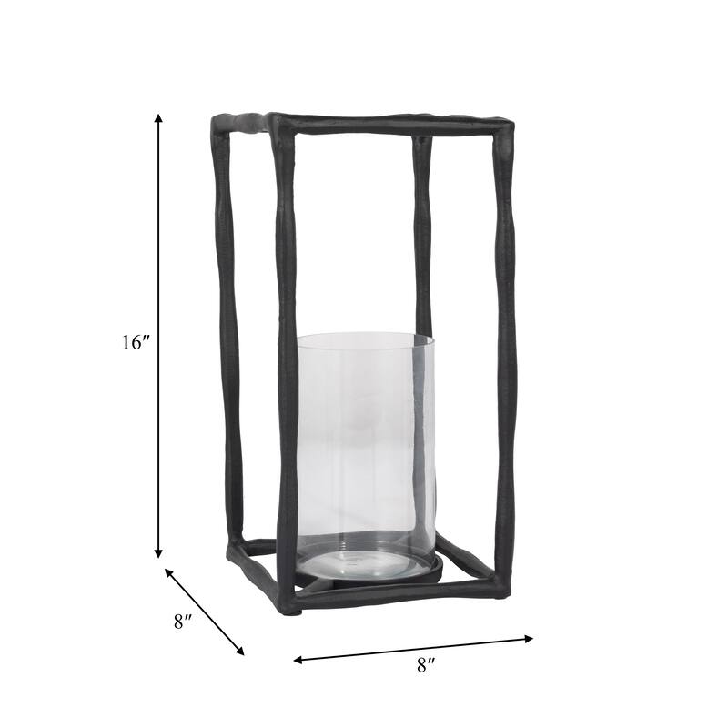 Sagebrook Home Metal, Open Square Hurricane Candle Holder - 8" x 8" x 16"