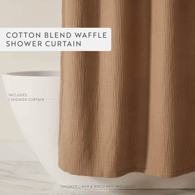 Becky Cameron Cotton Blend Waffle Shower Curtain
