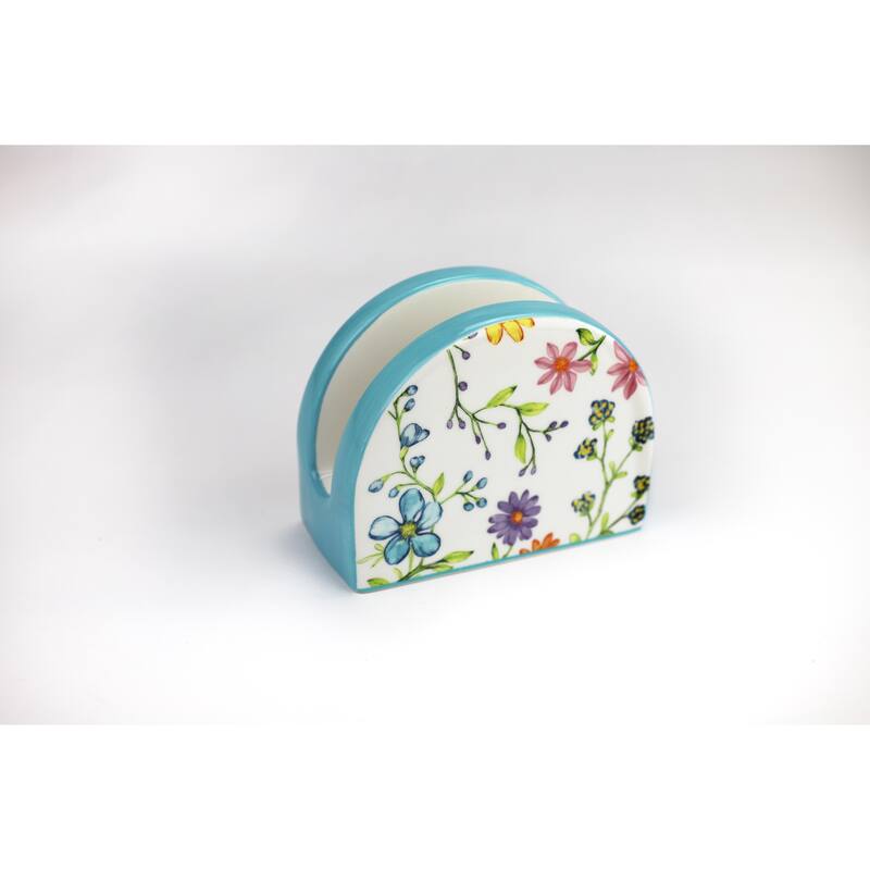 Euro Ceramica Charlotte Table Accessory Set - Spoon Rest / Napkin Holder / Salt & Pepper