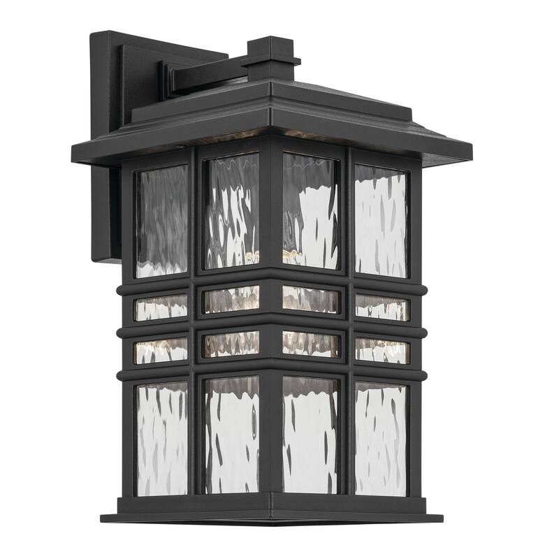 Kichler Lighting Beacon Square 14.25 in. 1-Light Textured Black Outdoor Wall Sconce - 14.25 in