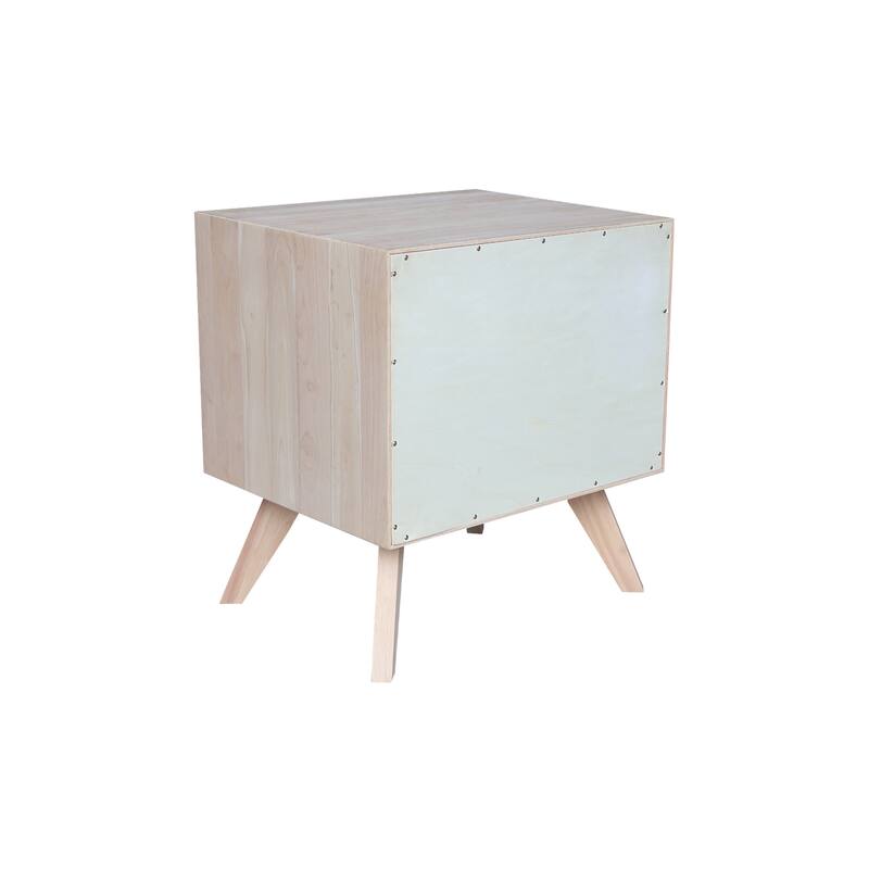 International Concepts Solid Wood 2-Drawer Nightstand, Wide-Body Ready to Finish Bedside Table with 18.5" Wide Drawers