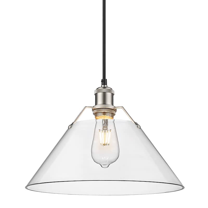 Orwell 14" Wide Large Pendant in Pewter with Clear Glass - Silver