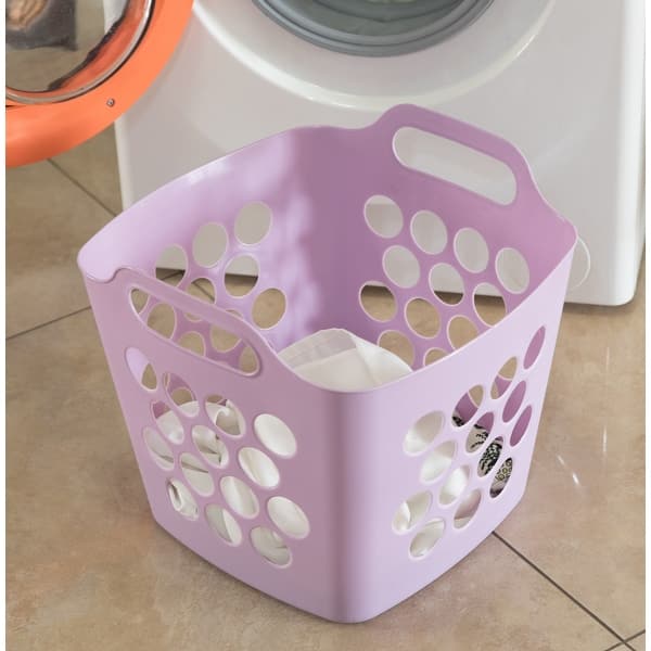 Shop Flexible Plastic Carry Laundry Basket Holder Square Storage Hamper With Side Handles Green Overstock 31994018 Green