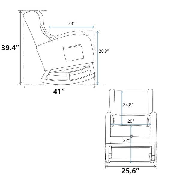 High back Upholstered Accent Rocking Chair Nursery Chair With Retractable Footrest
