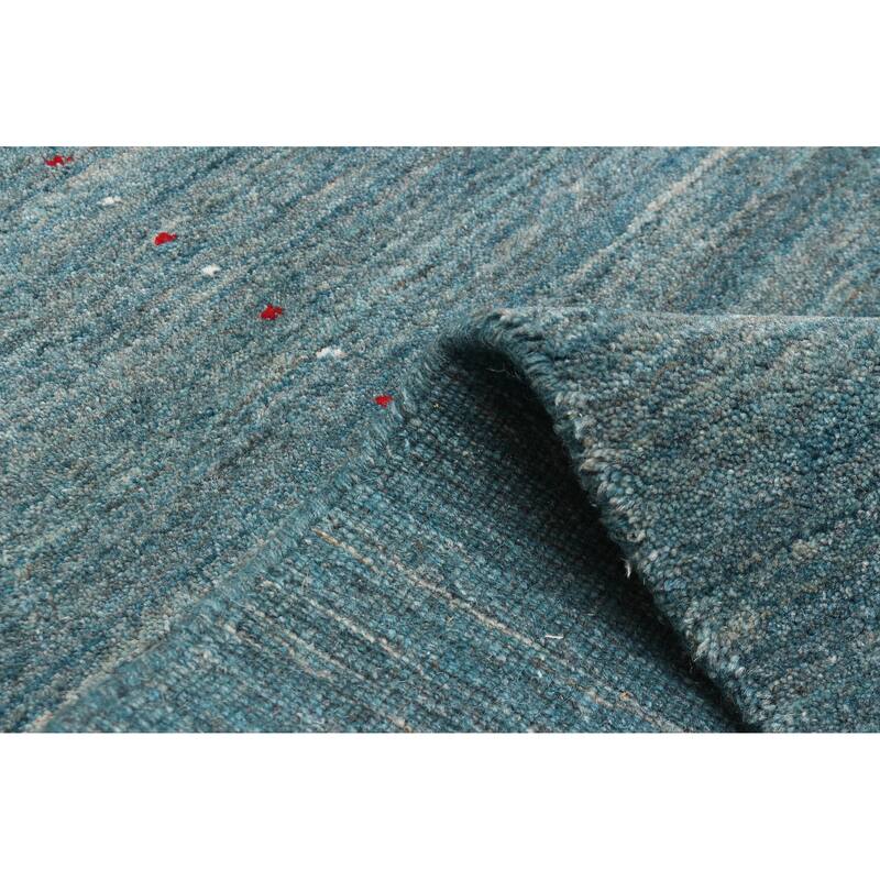 ECARPETGALLERY Hand Loomed Kashkuli Gabbeh Teal Wool Rug - 5'0 x 6'8