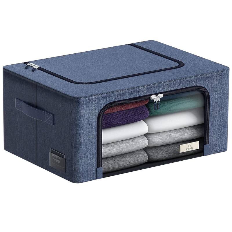 Storage bins with Window (Single) - 8'' H X 15.75'' W X 12'' D - Blue