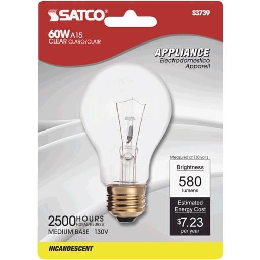 SATCO PRODUCTS INC. 60W Med Clr App Bulb S3739 Unit EACH Bed Bath Beyond 17531298
