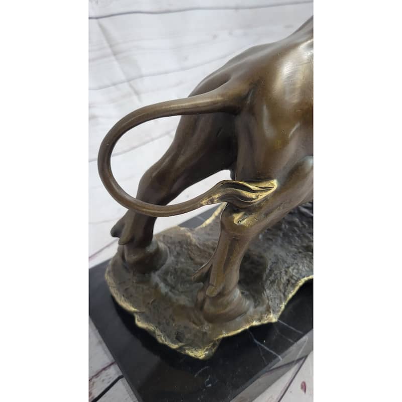 Charging Imitative Bull Bronze Metal Statue Sculpture Wall Street Stock Market Decor Original Art 10 Inches X 5 Inches