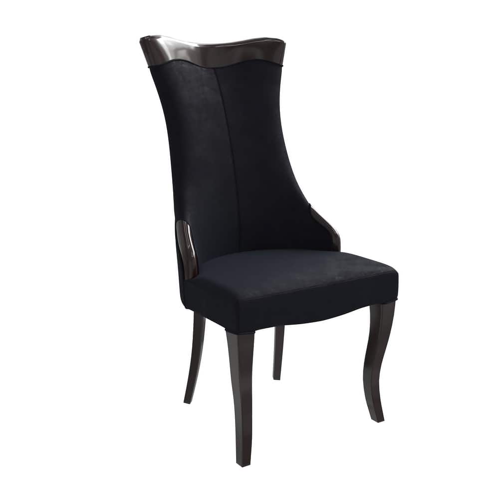 Novara High-Back Leather/Velvet Dining Chair with Rubberwood Frame and Legs for Kitchen Living Room and Office Use