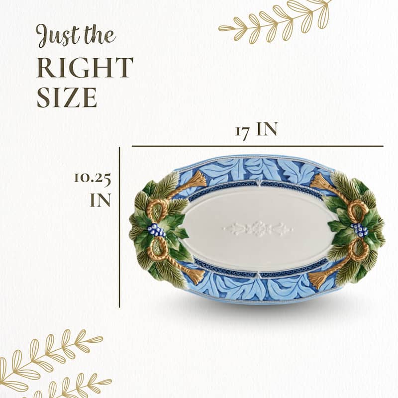 Fitz and Floyd Holiday Home Large Platter - 17" x 10.25"