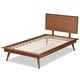 preview thumbnail 4 of 8, Karine Mid-Century Walnut Brown Finished Wood Twin Size Platform Bed