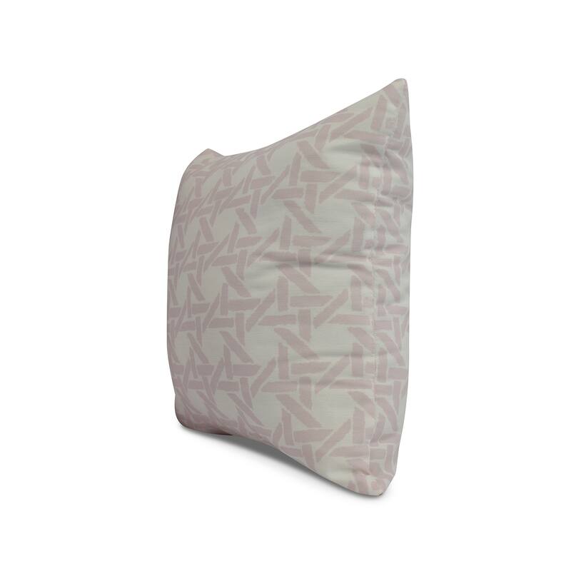 20 x 20 Inch Rattan Geometric Geometric Print Outdoor Pillow