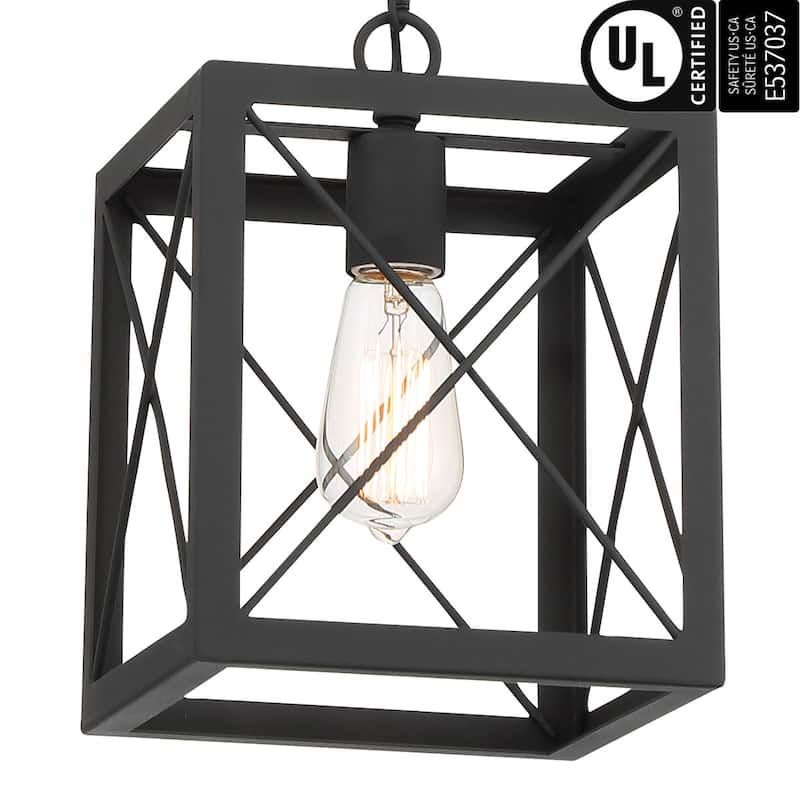 Kiro 1-light Modern Farmhouse Rectangle Pendant Light with UL Certified