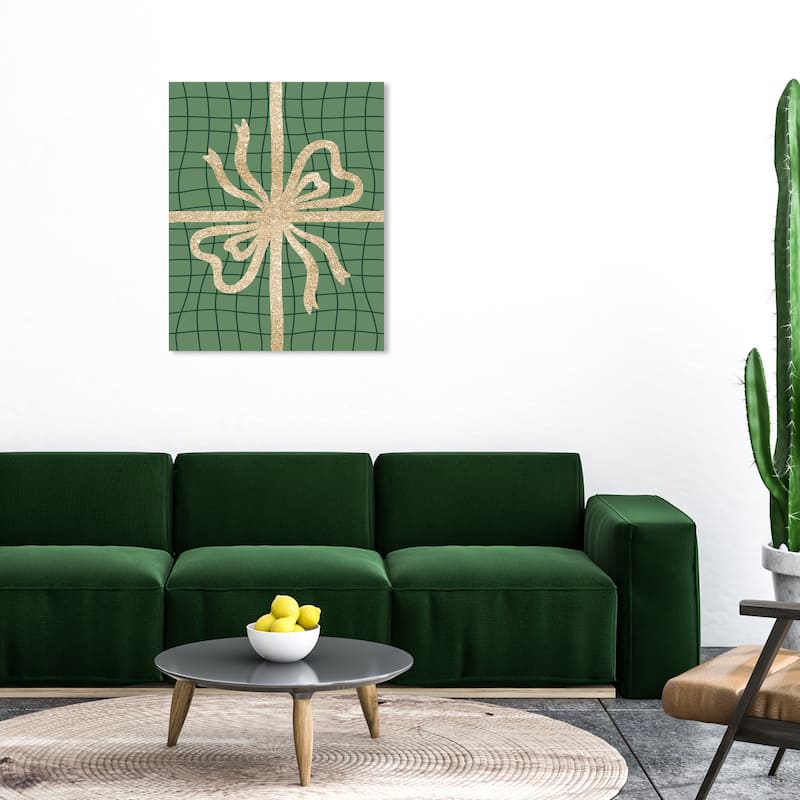 Wynwood Studio Canvas Holiday and Seasonal Gift Wrap Treasures Gold Glam Wall Art Canvas Print - 30 x 36