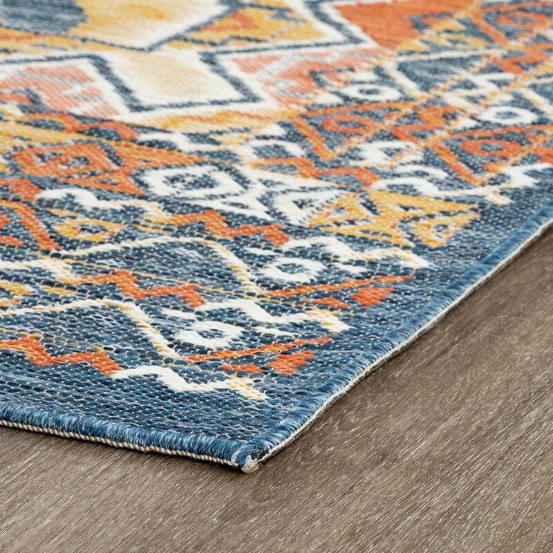 Alfresco Nautical & Coastal Geometric Reversible Indoor/Outdoor Area Rug