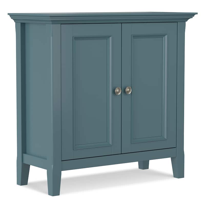 WYNDENHALL Halifax Solid Wood Transitional Low Storage Cabinet - 32"w x 14"d x 31" h