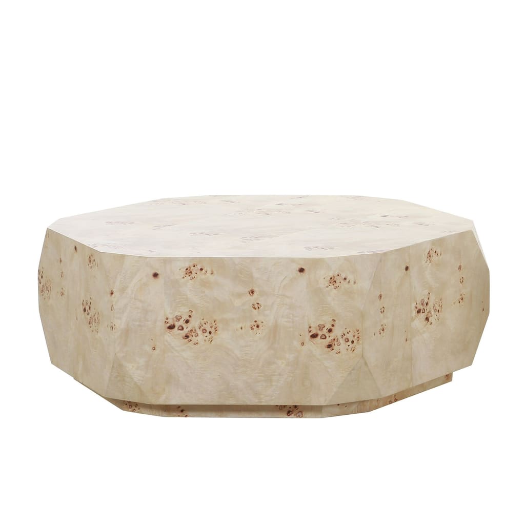 Modrest July Modern Mapa Burl Round Coffee Table