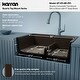 preview thumbnail 58 of 59, Karran 33" Top Mount Large/Small Bowl Quartz Kitchen Sink Kit - 33" x 22" x 9"