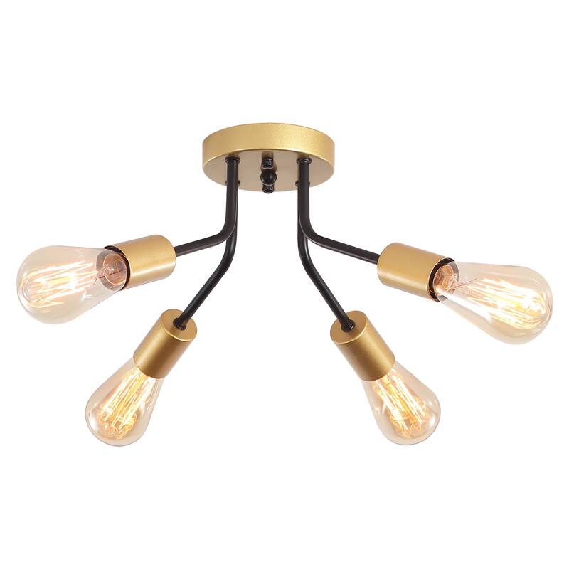 Modern 4-Light Semi Flush Mount Ceiling Light for Dining Room Bedroom Hallway Entryway
