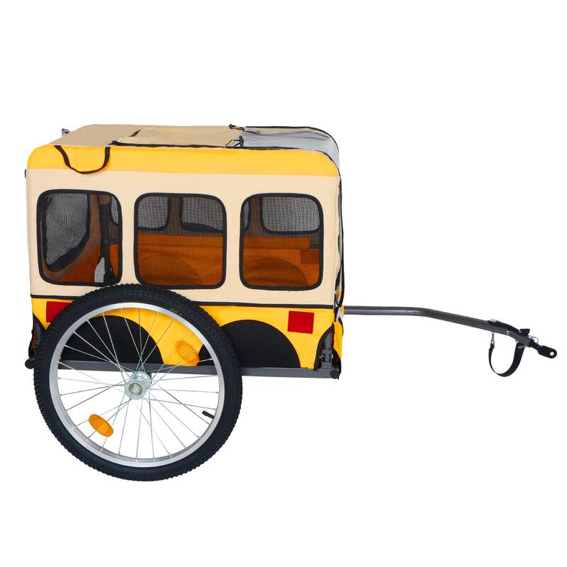 Large Folding Bike Trailer for Dogs, Heavy-Duty Steel Frame, Spacious Design, All-Terrain Cycling, Jogging & Camping Adventure