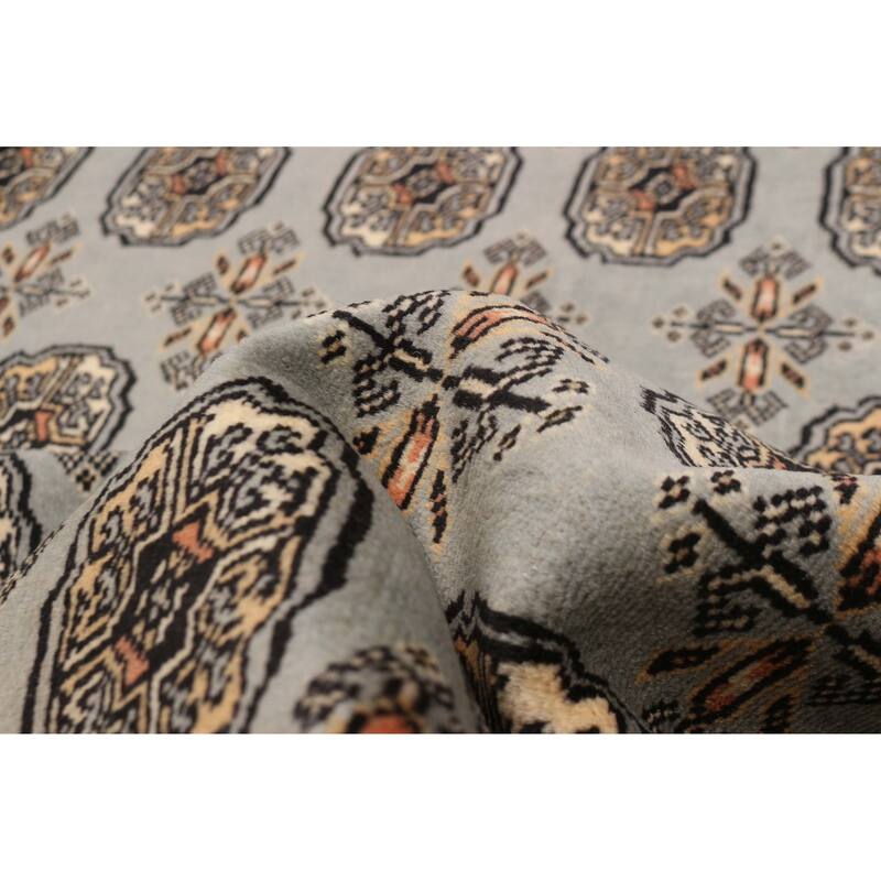 Finest Peshawar Bokhara Grey Rug 5'1" x 7'5" - 5'1 x 7'5