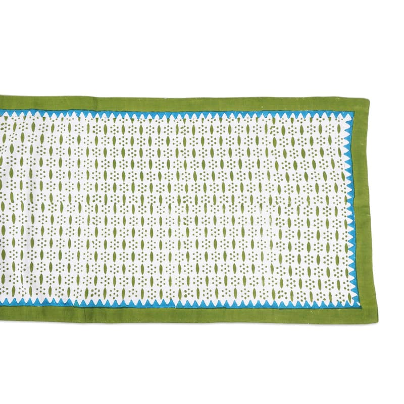 Novica Handmade Pyramid Saga Block-Printed Table Linen Set (Set For 4)