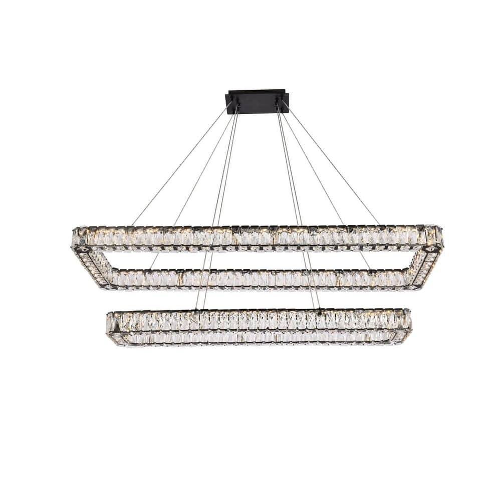 Elegant Lighting 3504G50L2 Monroe 50" Wide LED Crystal Linear