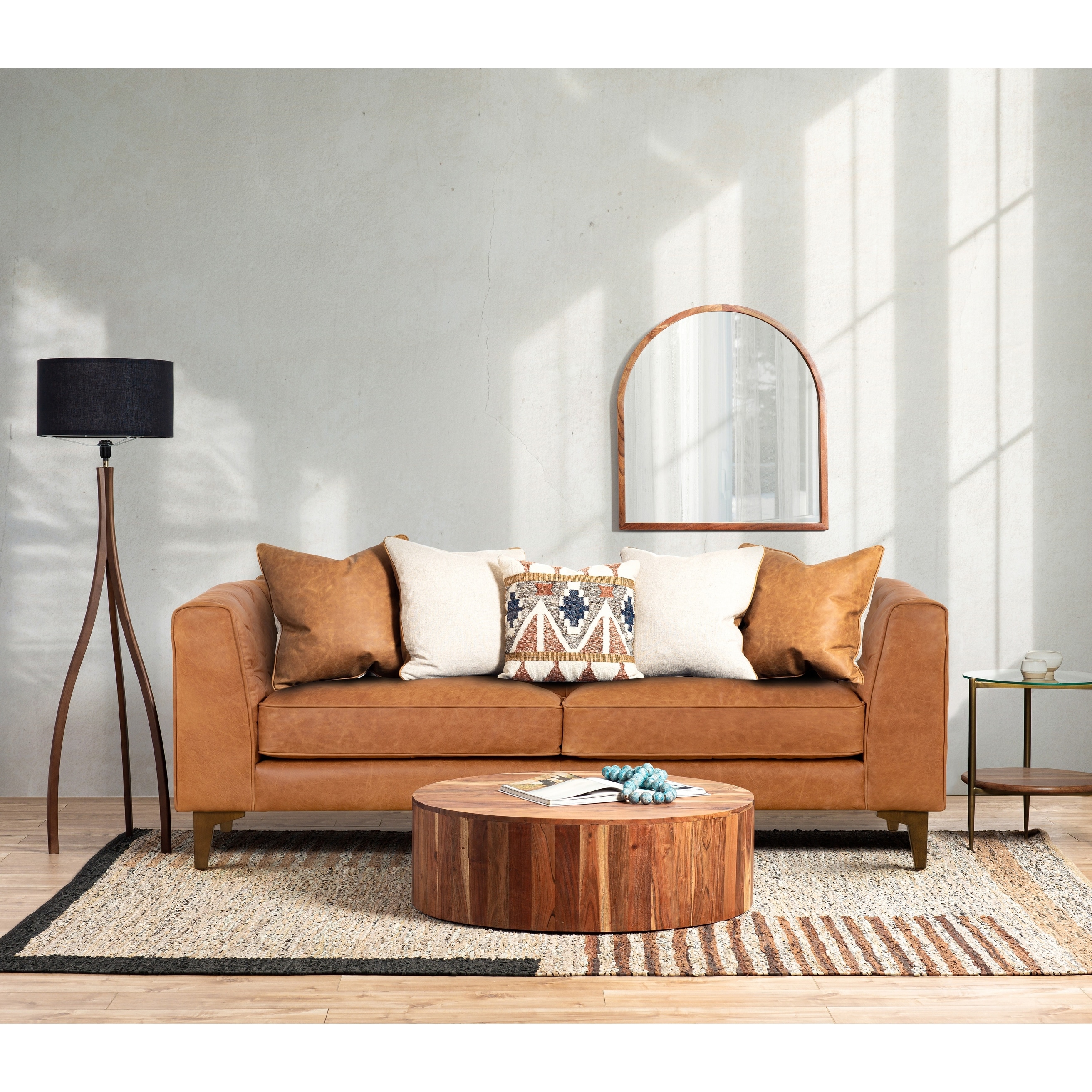 Poly & Bark Essex 74" Apartment Sofa - Full Grain Genuine Italian Leather