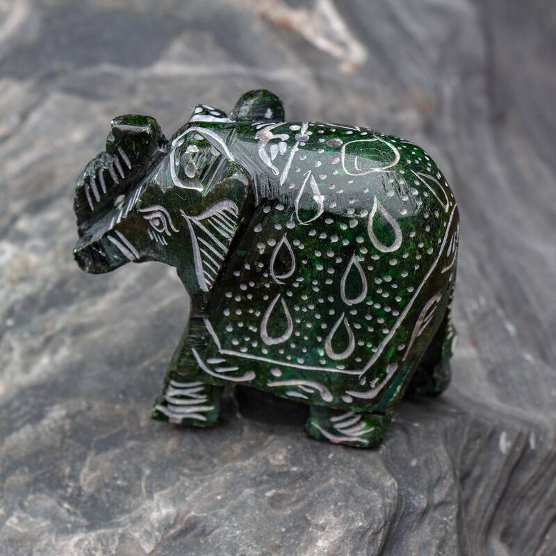 Handmade Elephant Soapstone Incense Holder with Stick Incense
