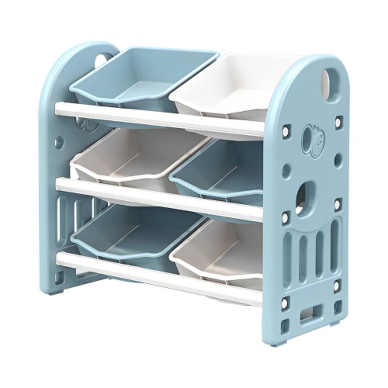 Multilayer Kids' Toys Storage Cabnient Storage Children's Floor Shelf Clutter Organizer Basket