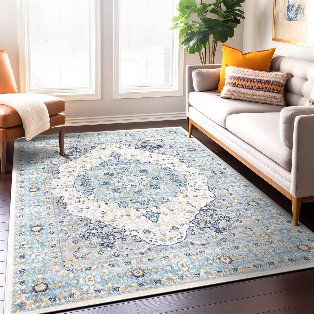 World Rug Gallery Vintage Oriental Distressed Medallion Rug