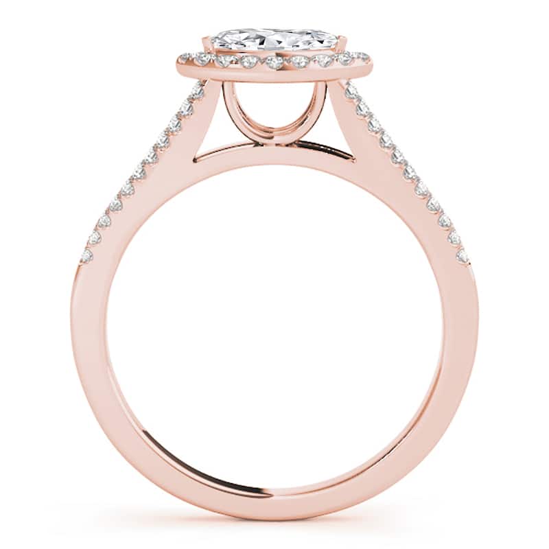 Auriya 14k Rose Gold Lab Grown Marquise Diamond Halo Engagement Ring 0.50 to 5.00 ct. tw. (F-G VS)