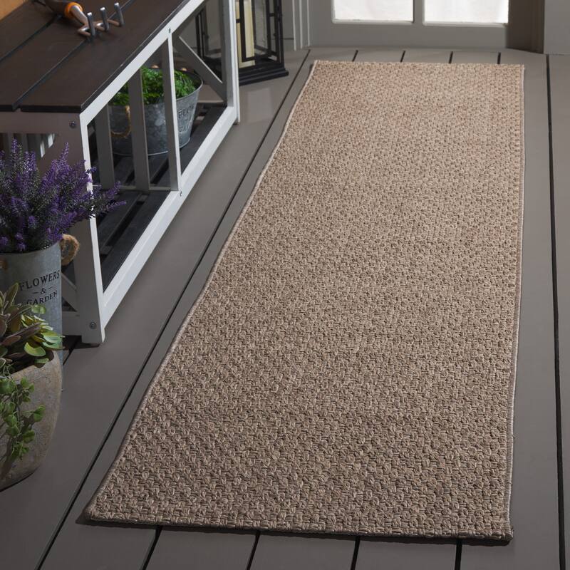 SAFAVIEH Sisal All-Weather Zhanat Transitional Indoor/Outdoor Rug - 2'2" x 6'7" - Brown