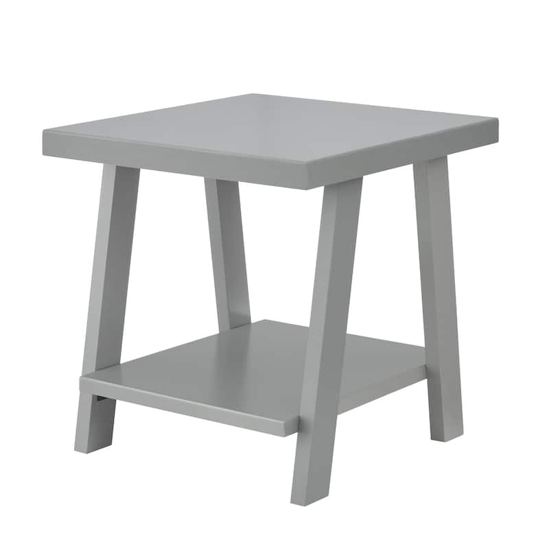 The Gray Barn Cedar Ridge Contemporary Replicated Wood Shelf End Table - Grey - Wood