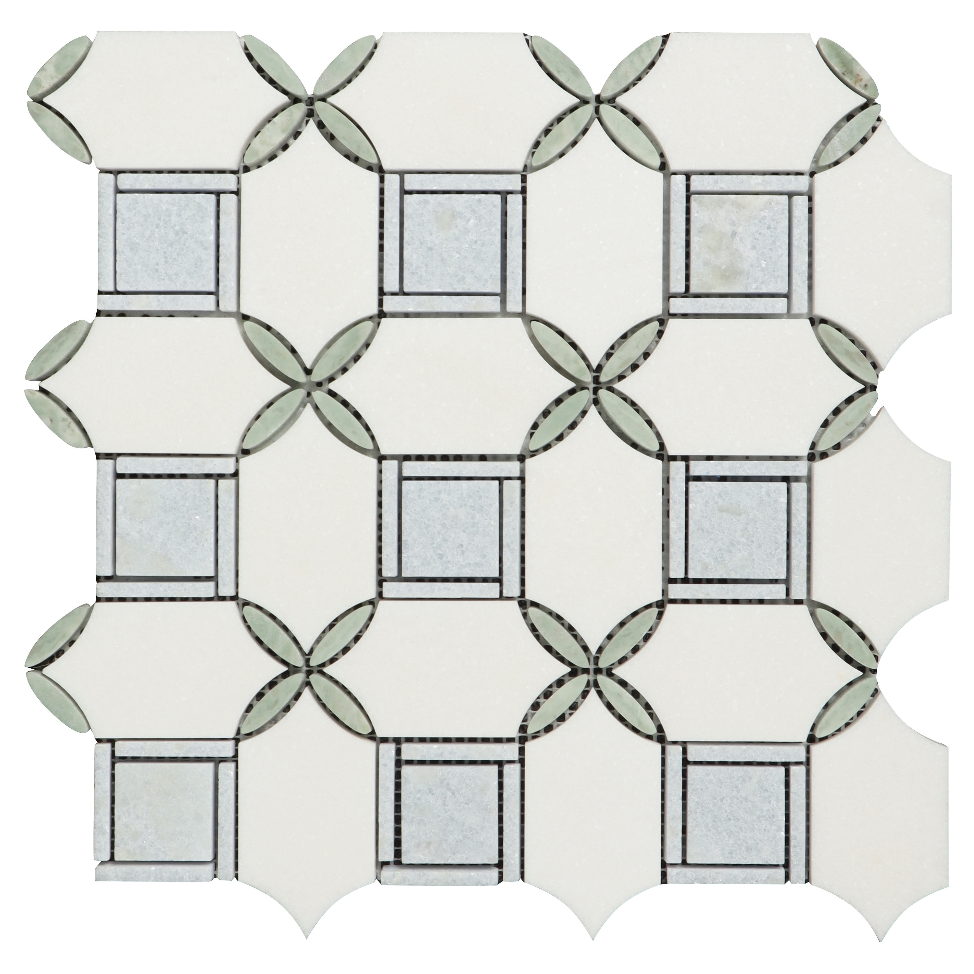 Water Jet Marble Novelty Mosaic Wall & Floor Tile - Case (10 Sheets)