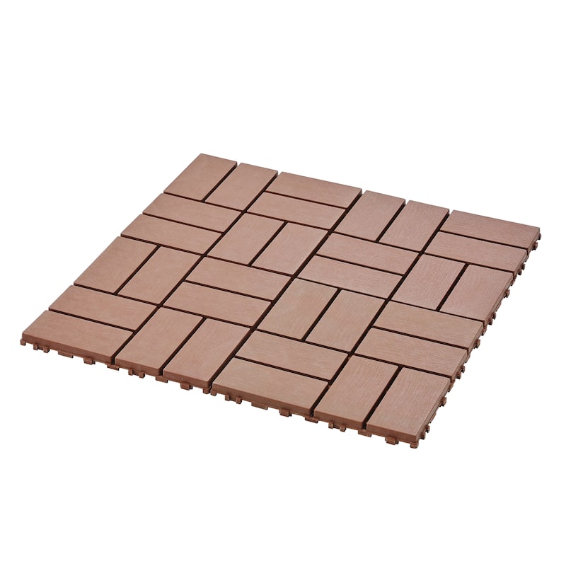 Plastic Interlocking Deck Tiles,44 Pack Patio Deck Tiles,12"x12" Square Waterproof Outdoor All Weather Use, Patio Decking Tiles